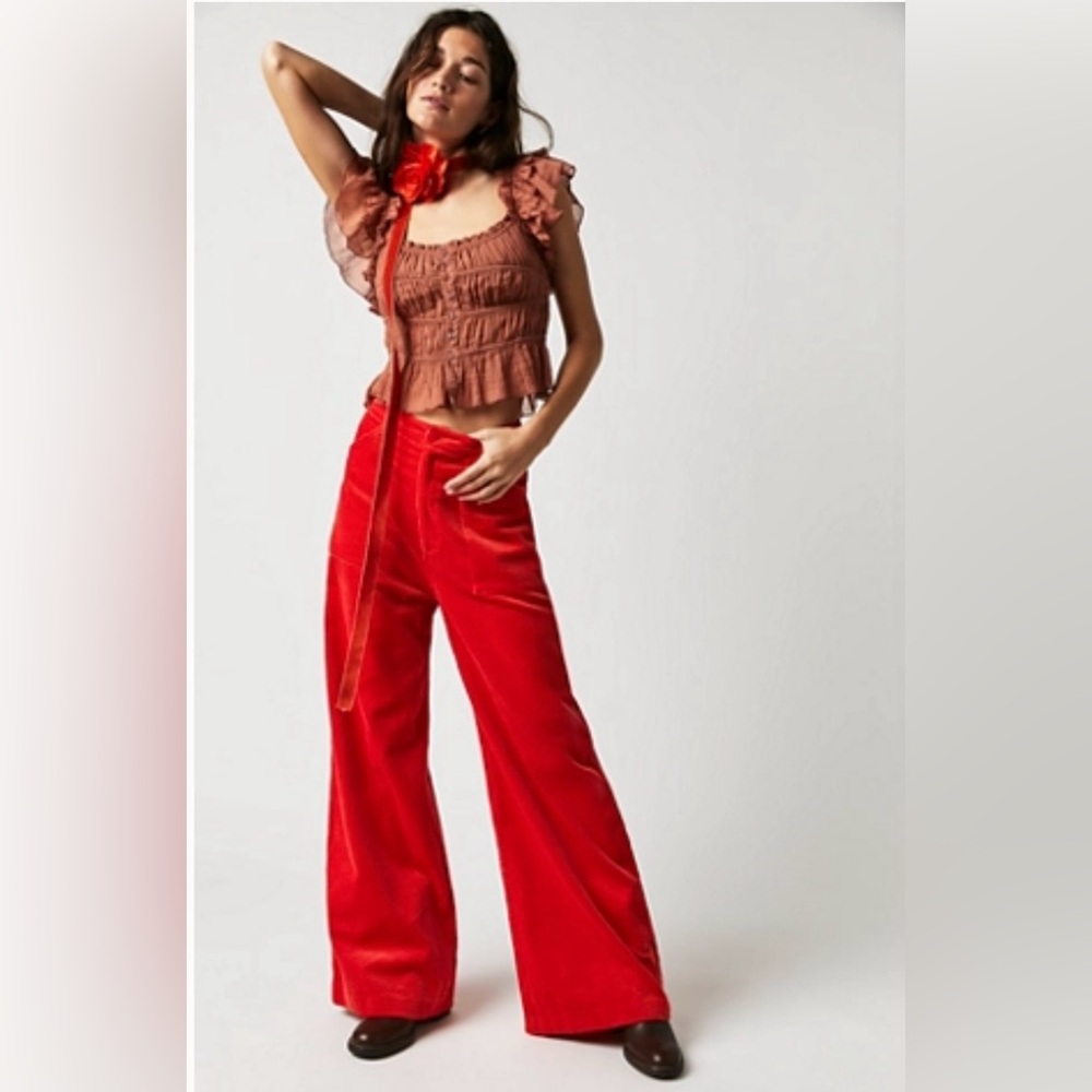 Free People, corduroy wide leg pants